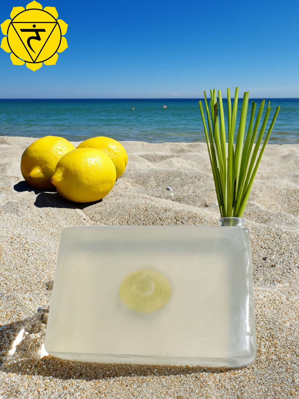 Solar Plexus Chakra Soap Bar With Citrine Crystal