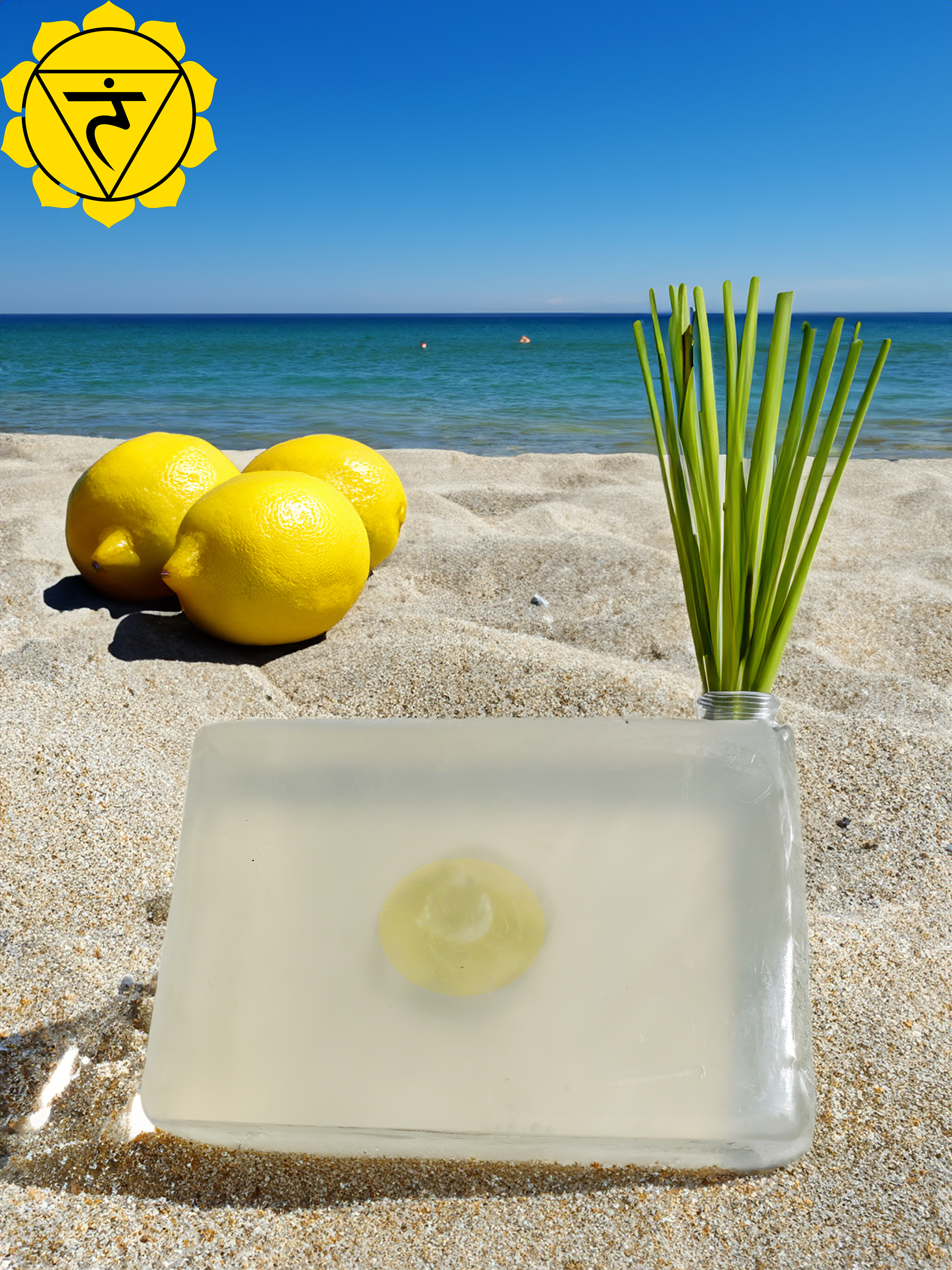Solar Plexus Chakra Soap Bar With Citrine Crystal